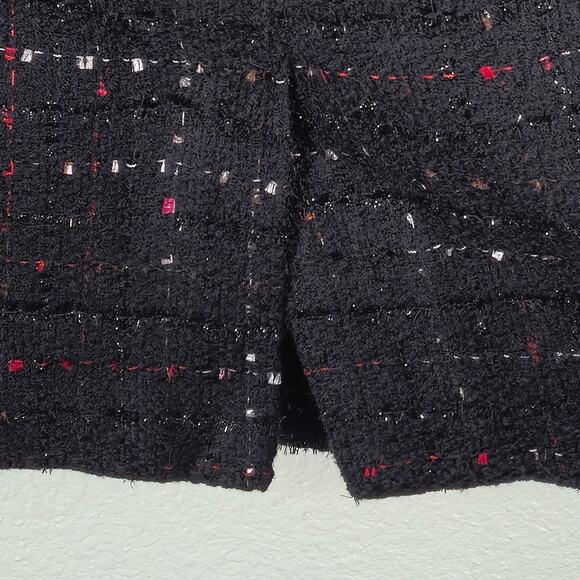 NEW Harris Wallace Skirt Clueless Preppy Plaid Tweed Mini Metallic A-Line Sz 12 - Picture 4 of 10